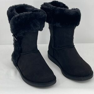 Airwalk Women's Black Faux Fur Winter Boots SIZE 7 LIKE NEW